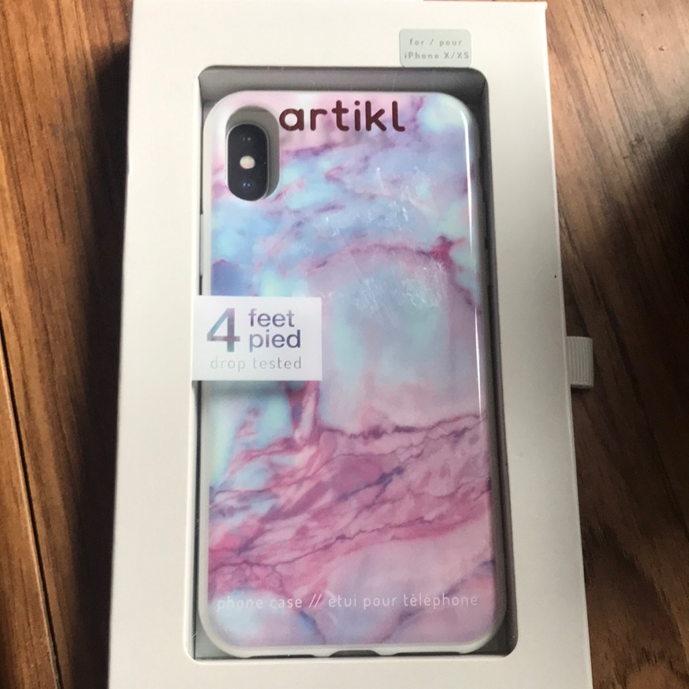 ARTIKL   X /XS  phone case in marble pink and blue design